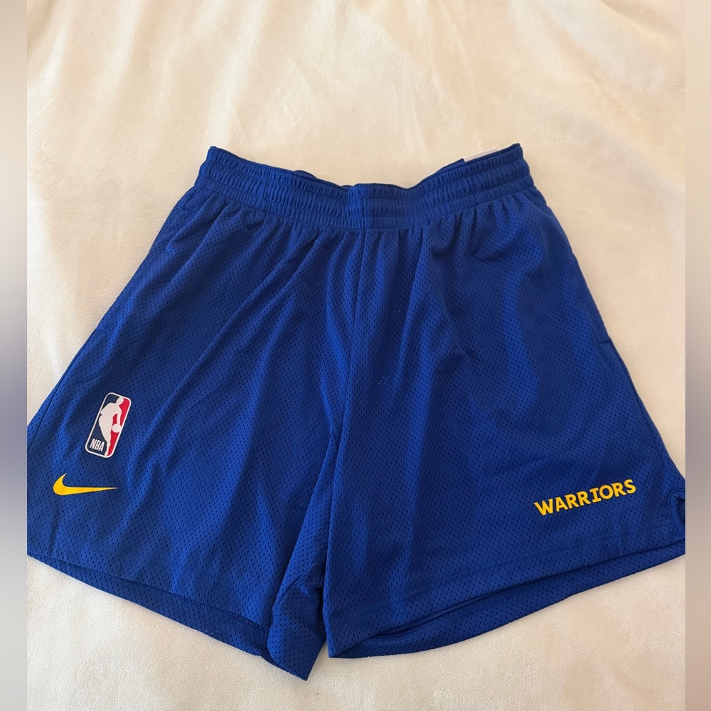 Nike NBA warriors Blue Mesh Basketball Shorts